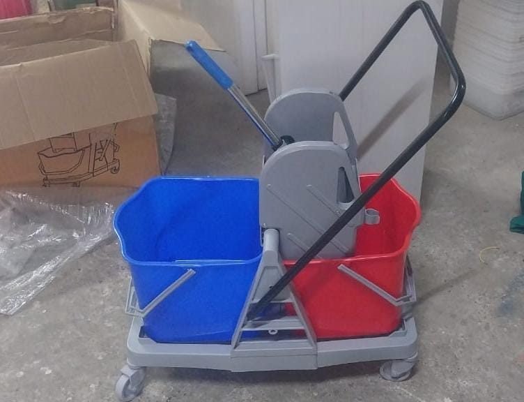Double Bucket Mop Wringer Trolley (Economy)