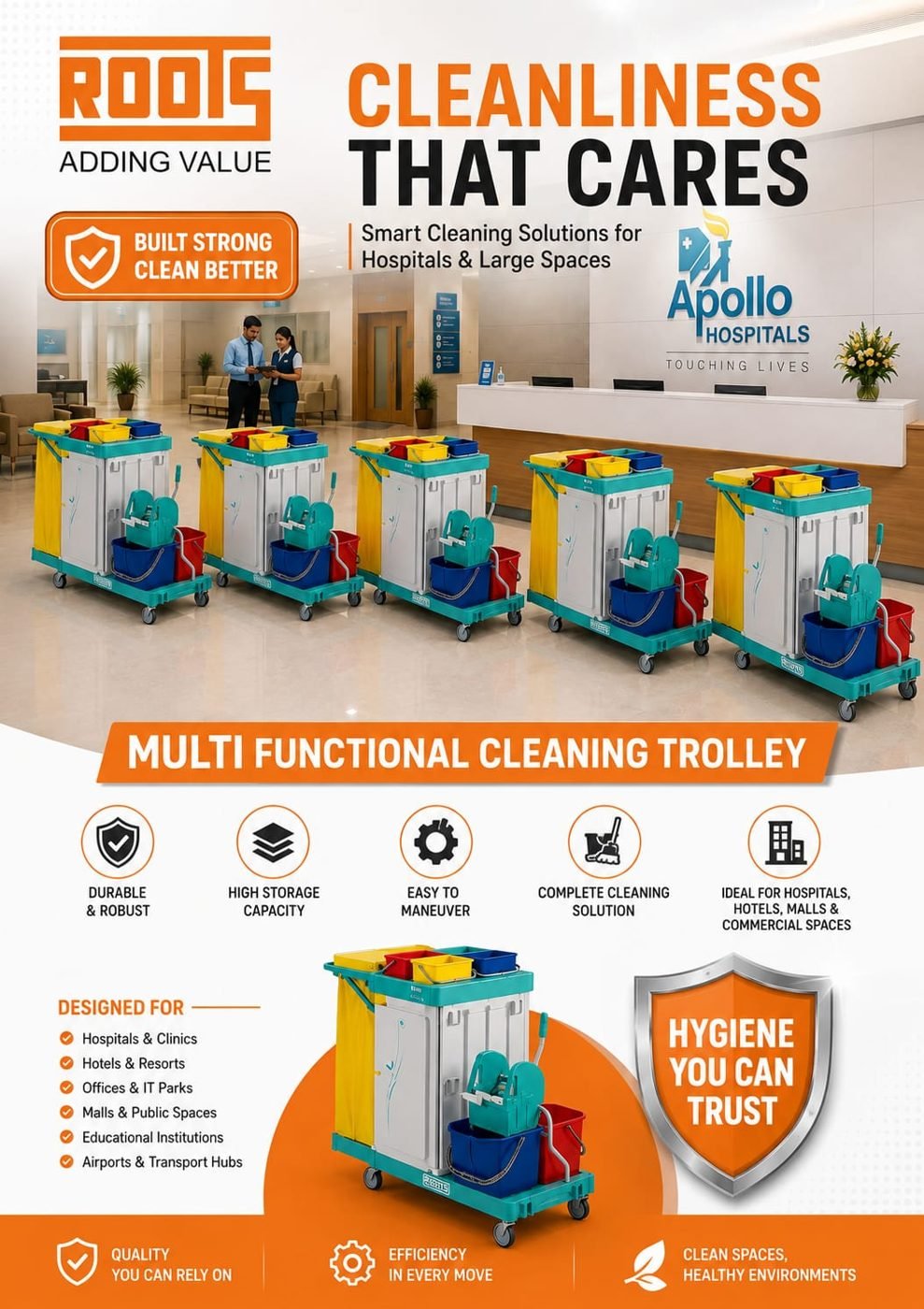 Roots Multi-Functional Cleaning Trolley